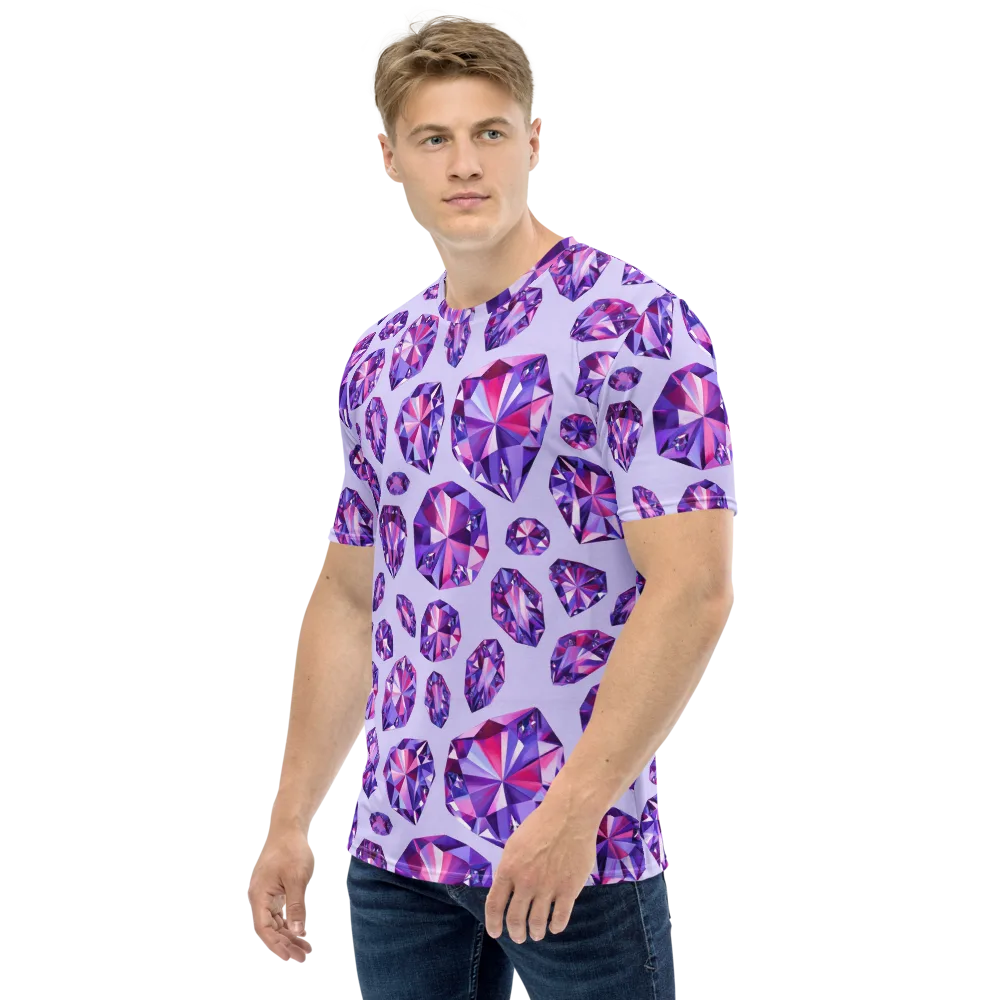Amethyst Prism on Men's Crew Neck T-Shirt — Left