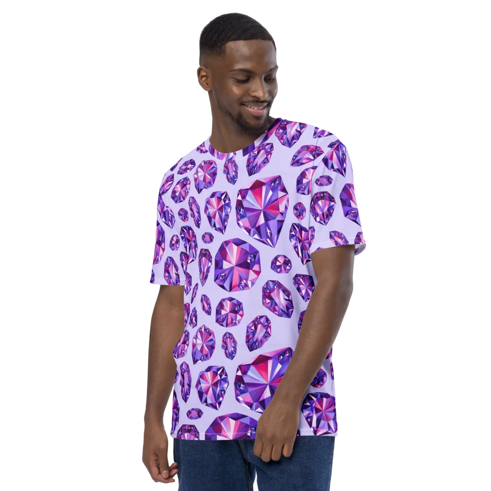 Amethyst Prism on Men's Crew Neck T-Shirt — Left