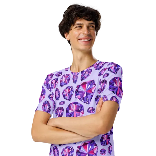 Amethyst Prism on a Men's Crew Neck T-Shirt
