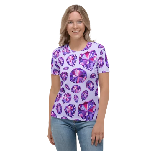 Amethyst Prism on a Women's Crew Neck T-Shirt