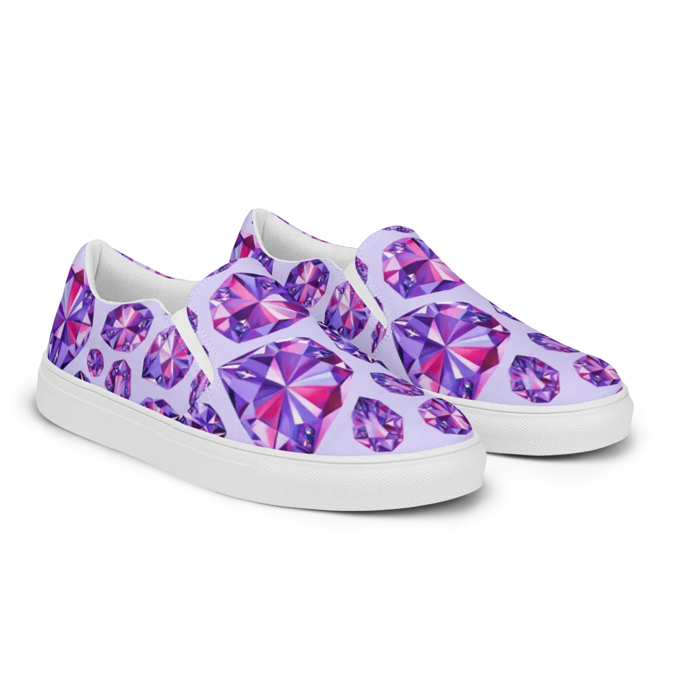 Amethyst Prism on Men's Slip-On Canvas Shoes — Right Front