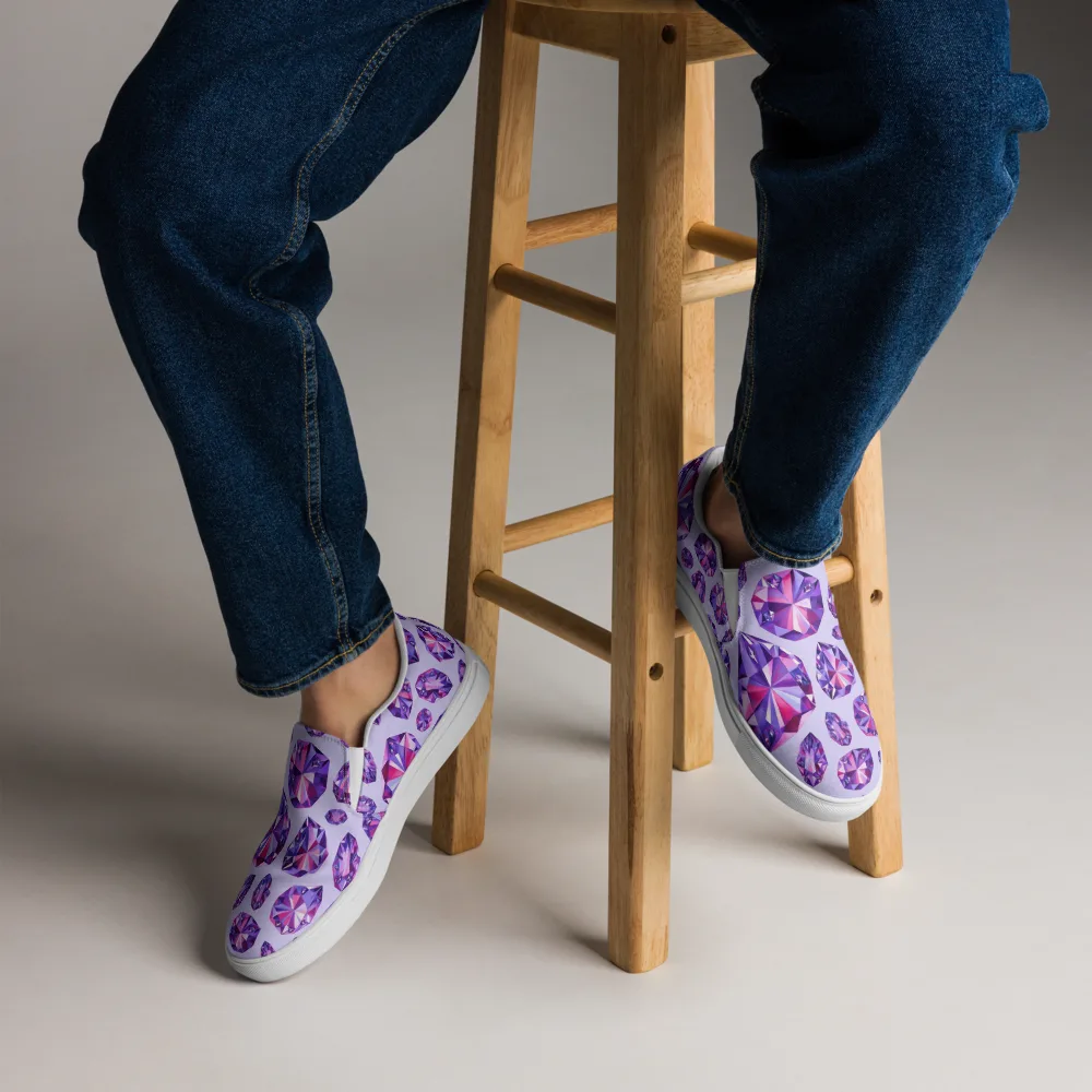 Amethyst Prism on Men's Slip-On Canvas Shoes — Front