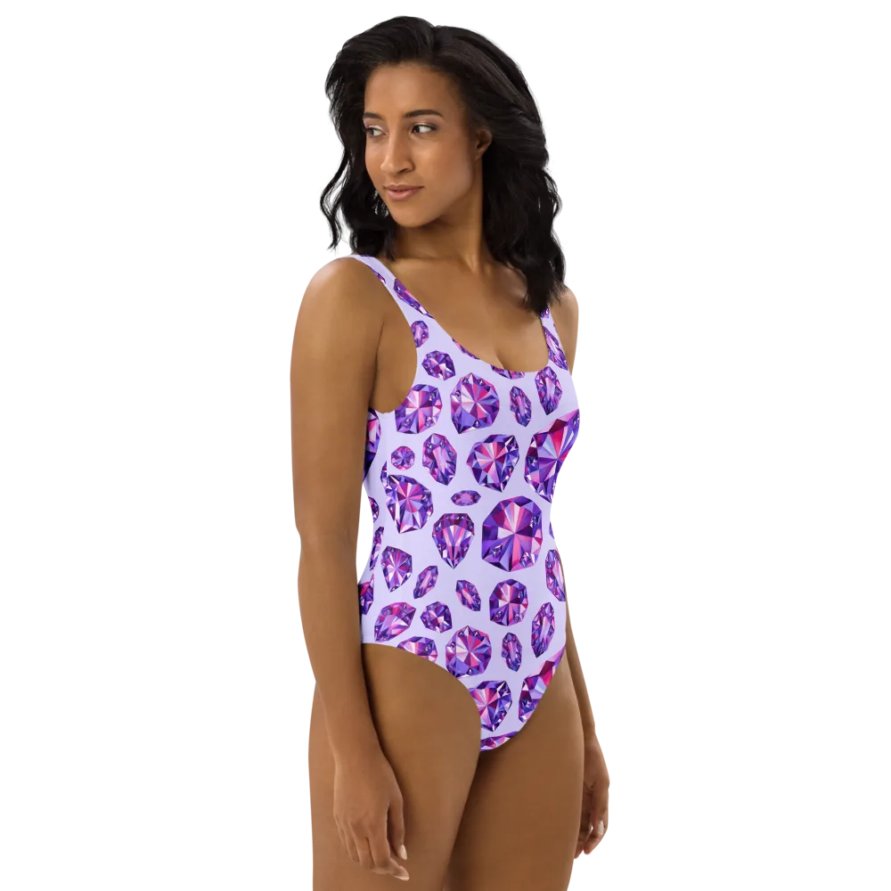 Amethyst Prism on One-Piece Swimsuit — Right