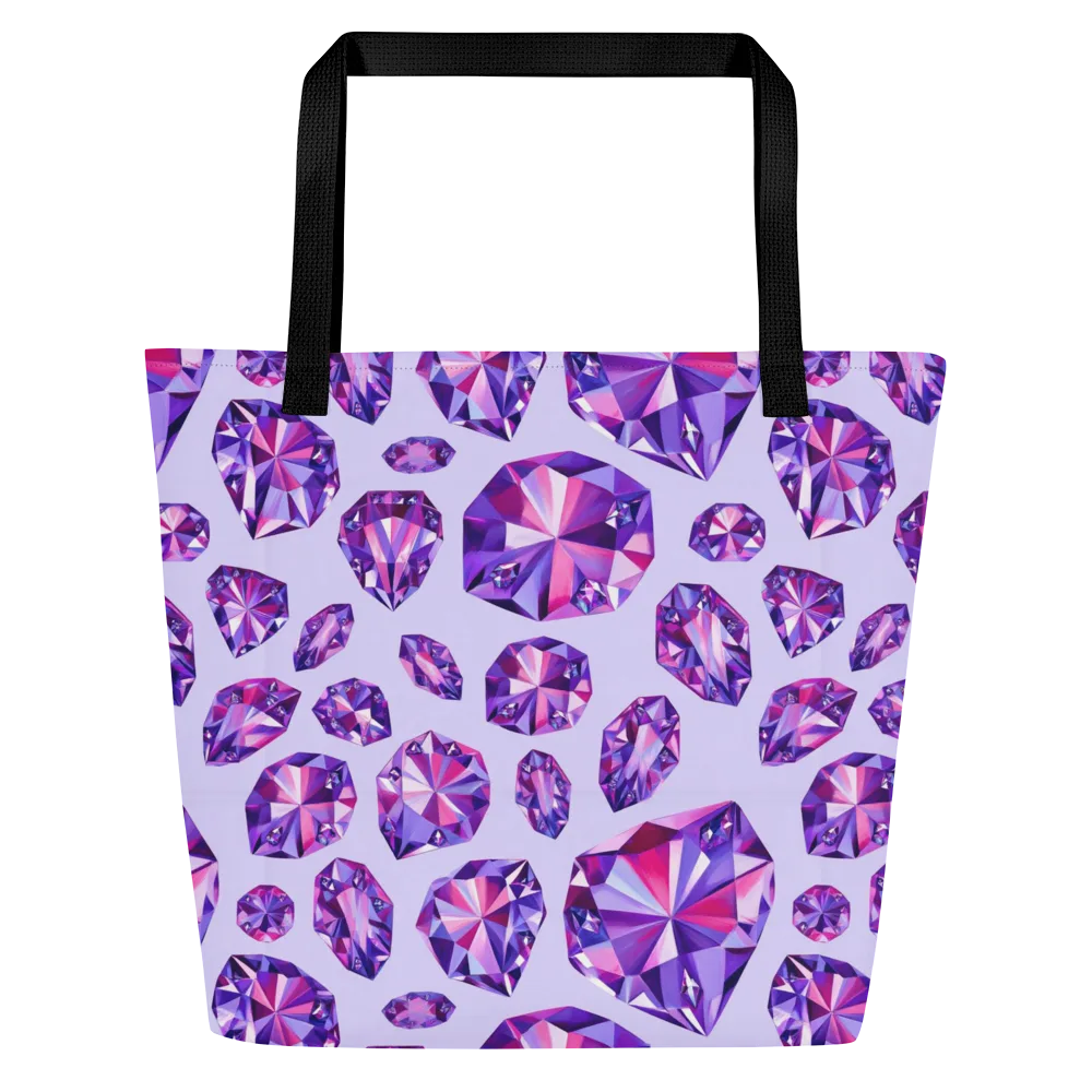 Amethyst Prism on Large Tote Bag W/ Pocket — Front