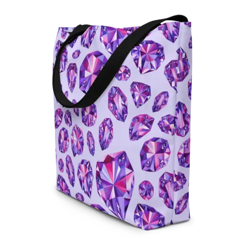 Amethyst Prism on a Large Tote Bag W/ Pocket