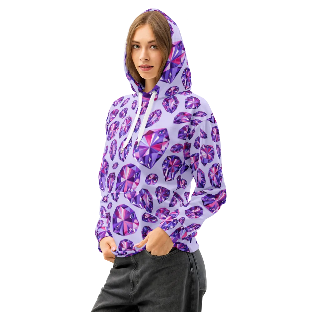 Amethyst Prism on Cotton Hoodie — Left Front