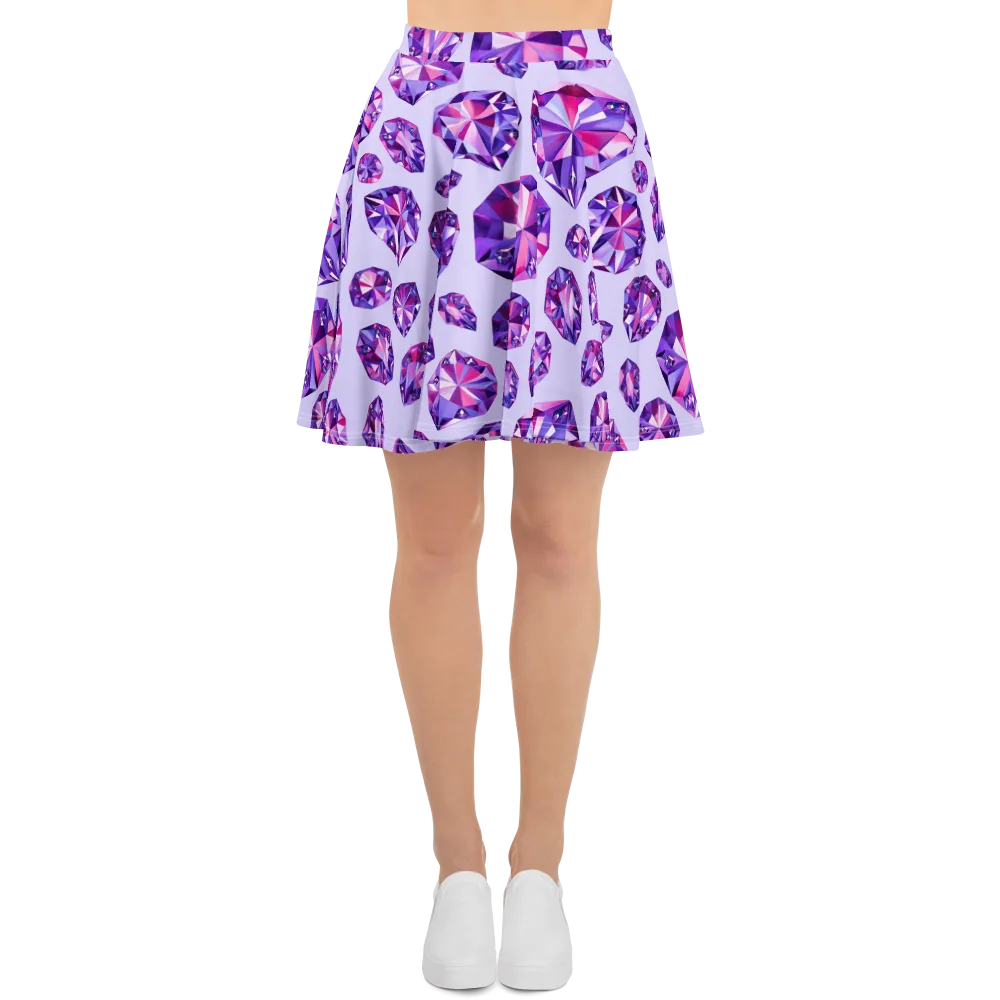 Amethyst Prism on Skater Skirt — Front