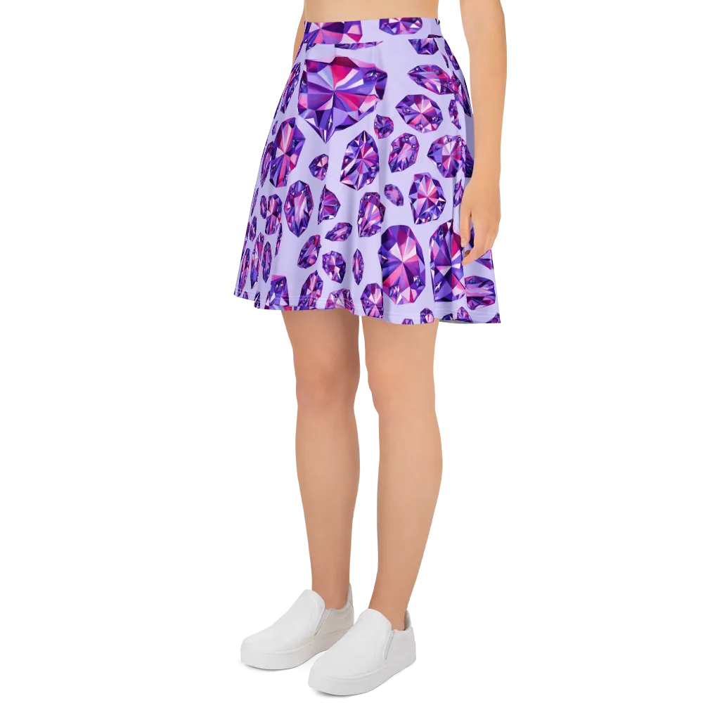 Amethyst Prism on Skater Skirt — Left