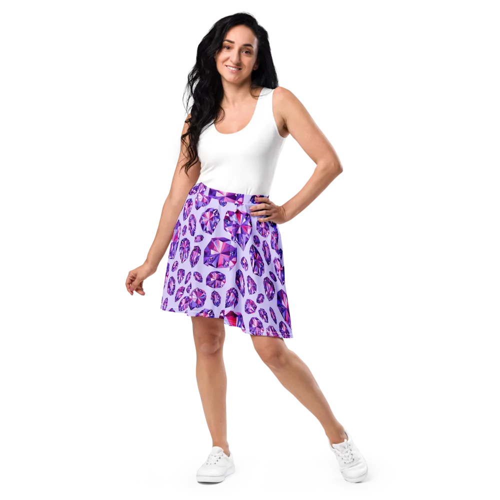 Amethyst Prism on Skater Skirt — Front