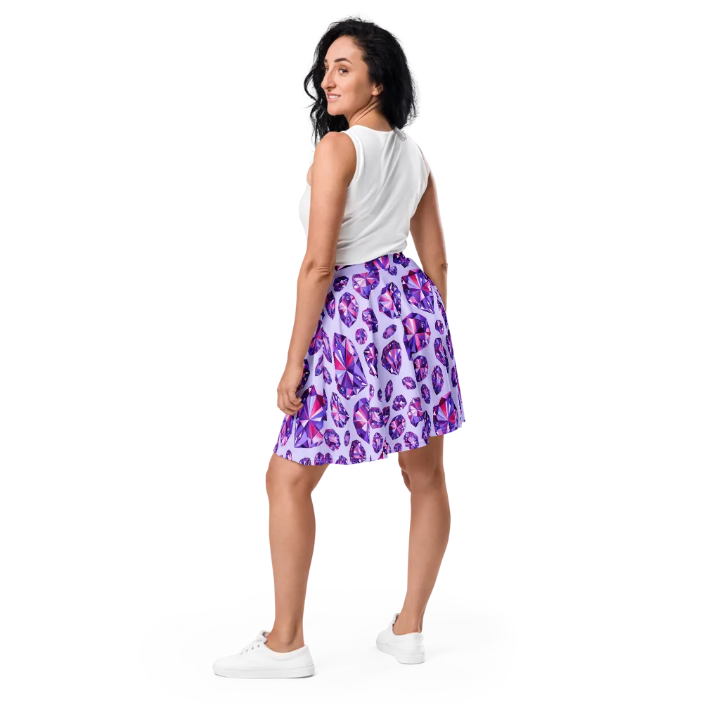 Amethyst Prism on Skater Skirt — Back