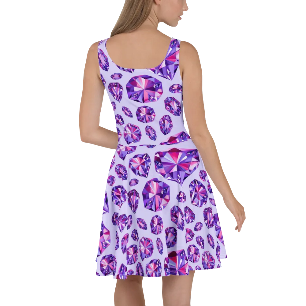 Amethyst Prism on Skater Dress — Back