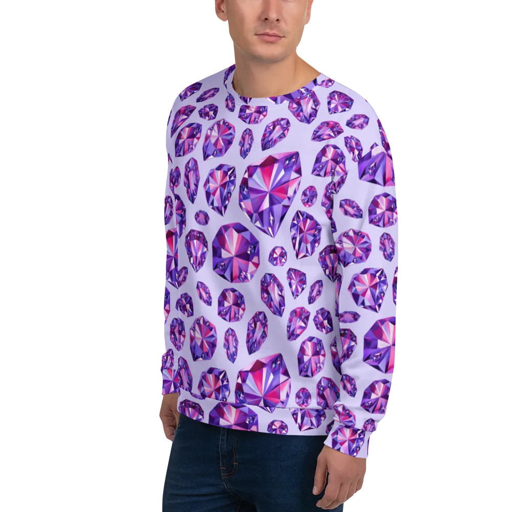 Amethyst Prism on Sweatshirt — Left Front