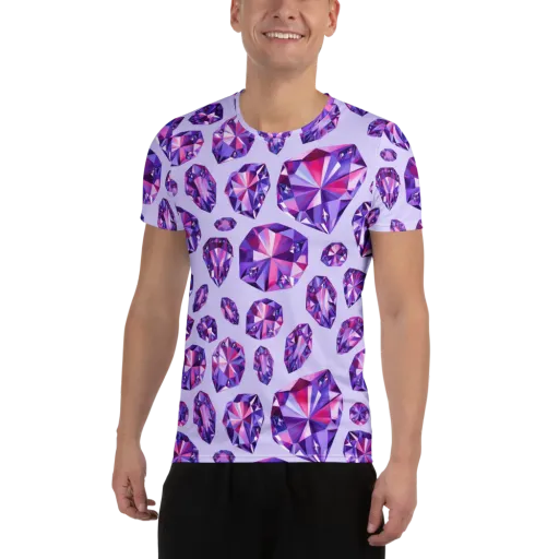 Amethyst Prism on a Men's Athletic T-Shirt