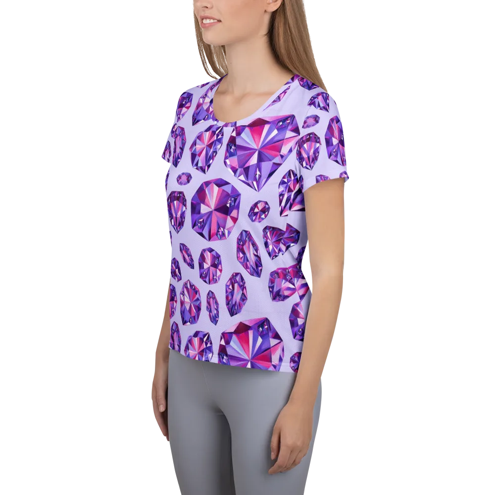 Amethyst Prism on Women's Athletic T-Shirt — Left