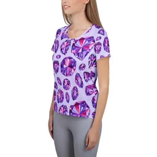 Amethyst Prism on a Women's Athletic T-Shirt