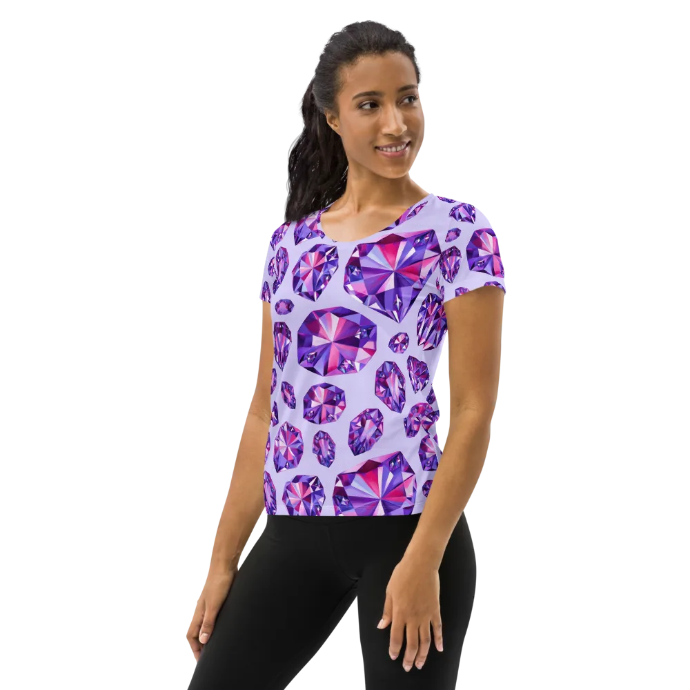 Amethyst Prism on Women's Athletic T-Shirt — Left