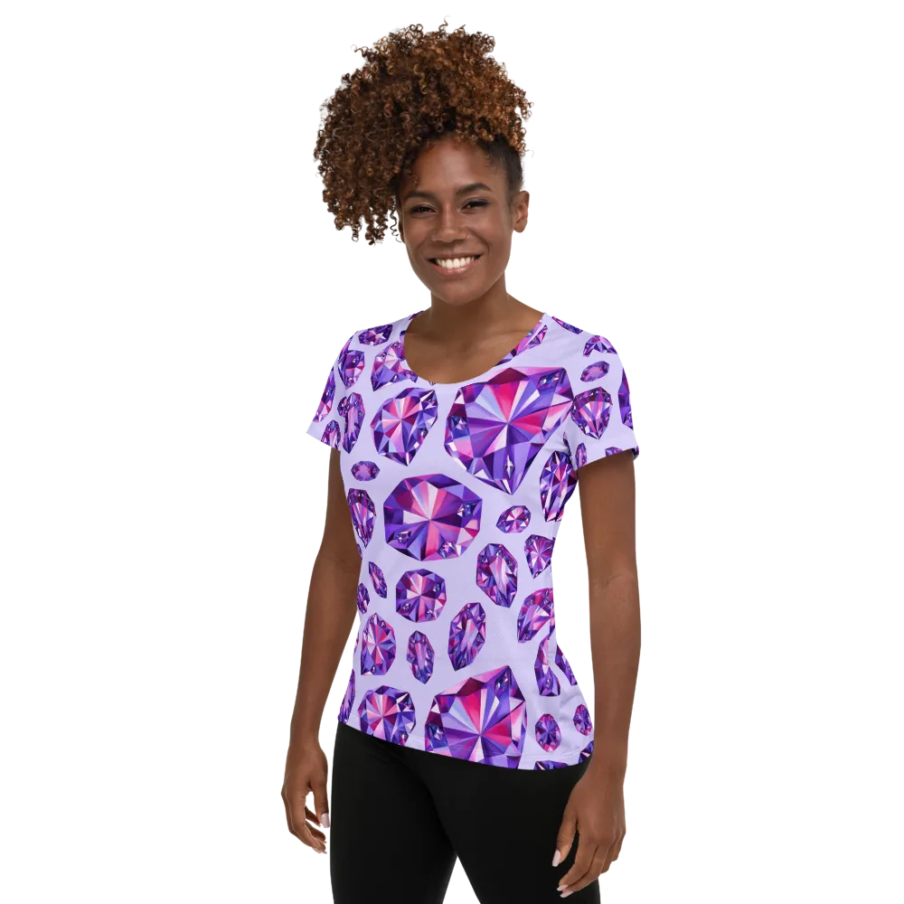 Amethyst Prism on Women's Athletic T-Shirt — Left