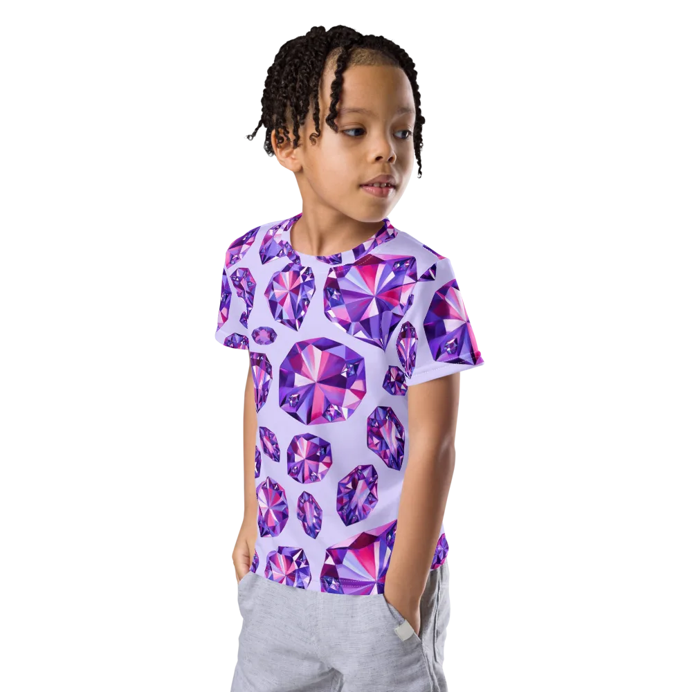 Amethyst Prism on Kids Crew Neck T-Shirt — Left Front