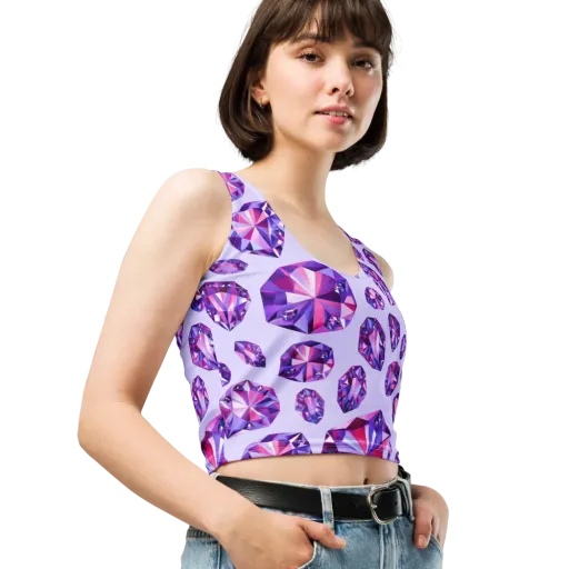 Amethyst Prism on a Crop Top