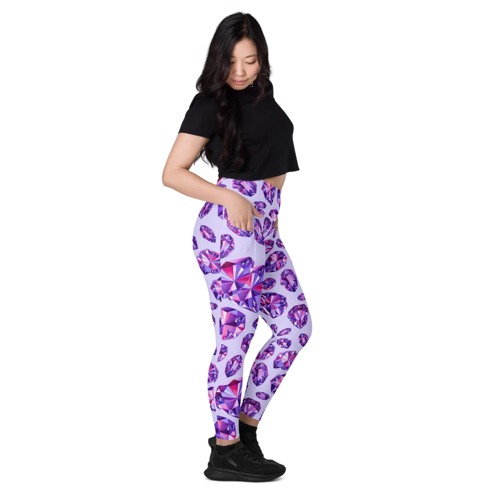 Amethyst Prism on Leggings with Pockets — Right
