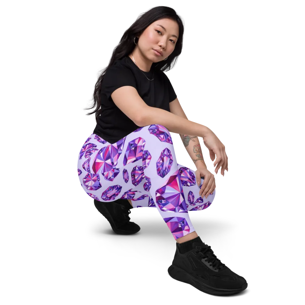 Amethyst Prism on Leggings with Pockets — Right Front