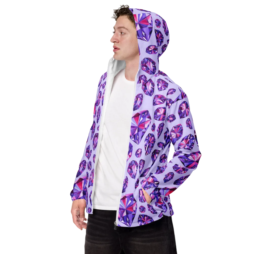 Amethyst Prism on Men's Windbreaker — Left Front