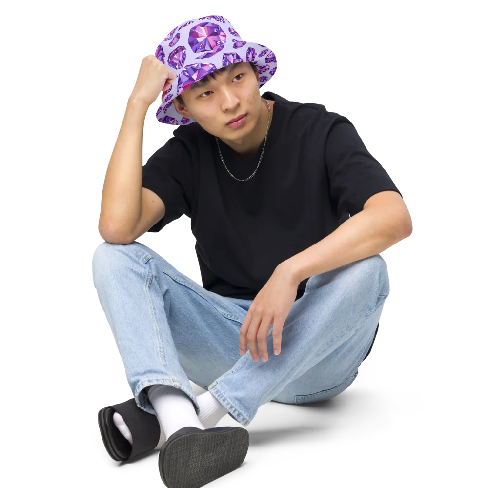 Amethyst Prism on Reversible Bucket Hat — Front 2 Inside