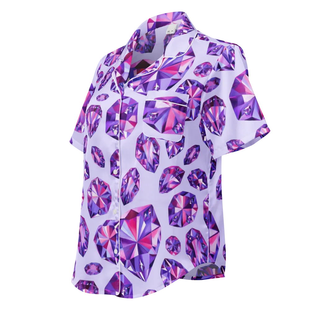 Amethyst Prism on Women's Short Sleeve Pajama Top — Left Front