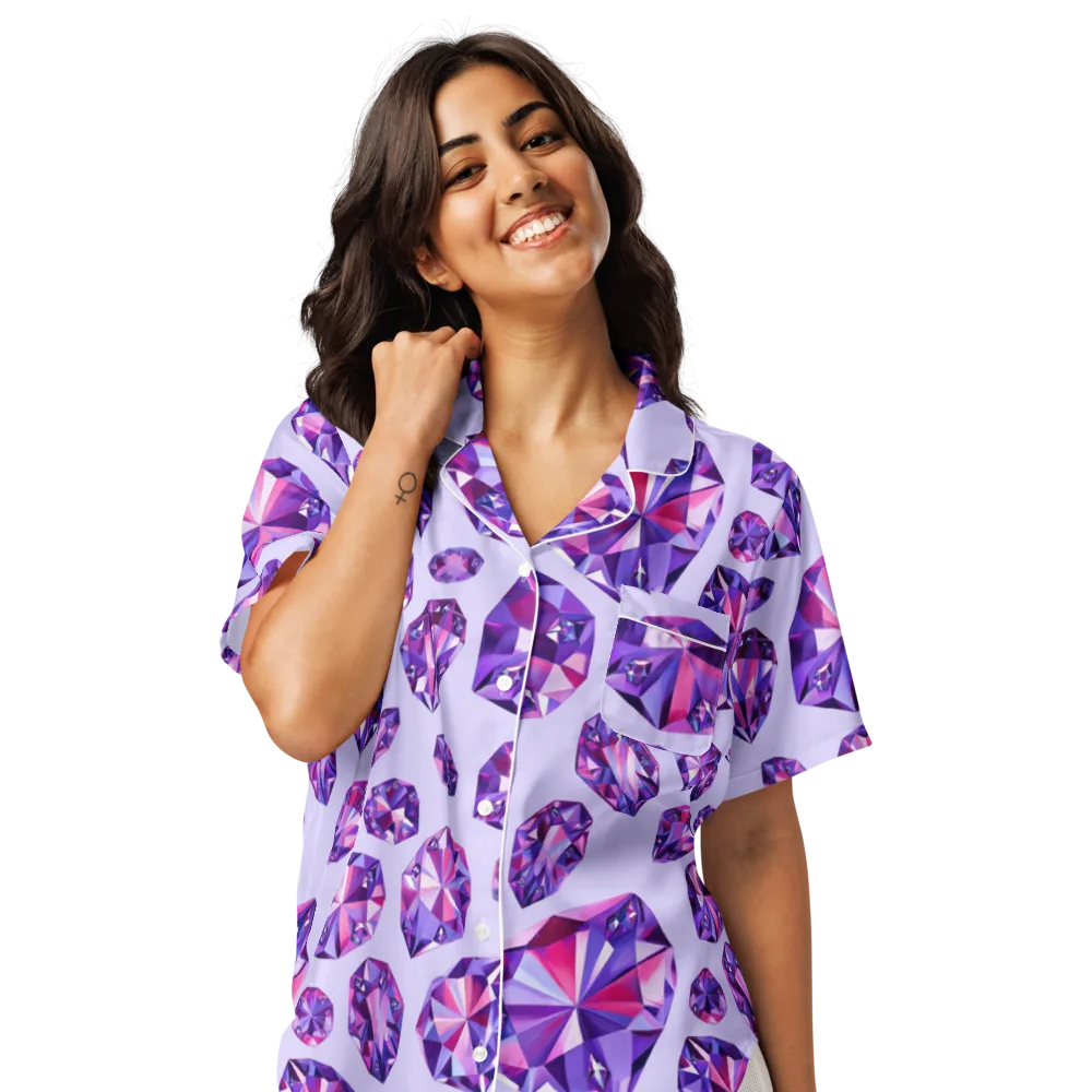Amethyst Prism on Women's Short Sleeve Pajama Top — Front