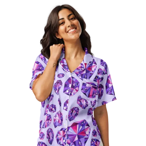 Amethyst Prism on a Women's Short Sleeve Pajama Top