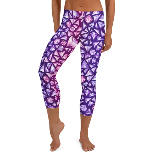 Pink Crystal Static on a Capri Leggings