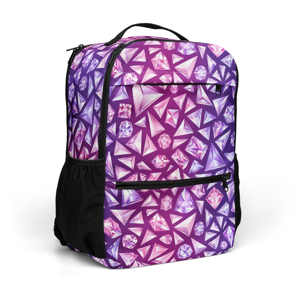Pink Crystal Static on Utility Backpack — Right Front