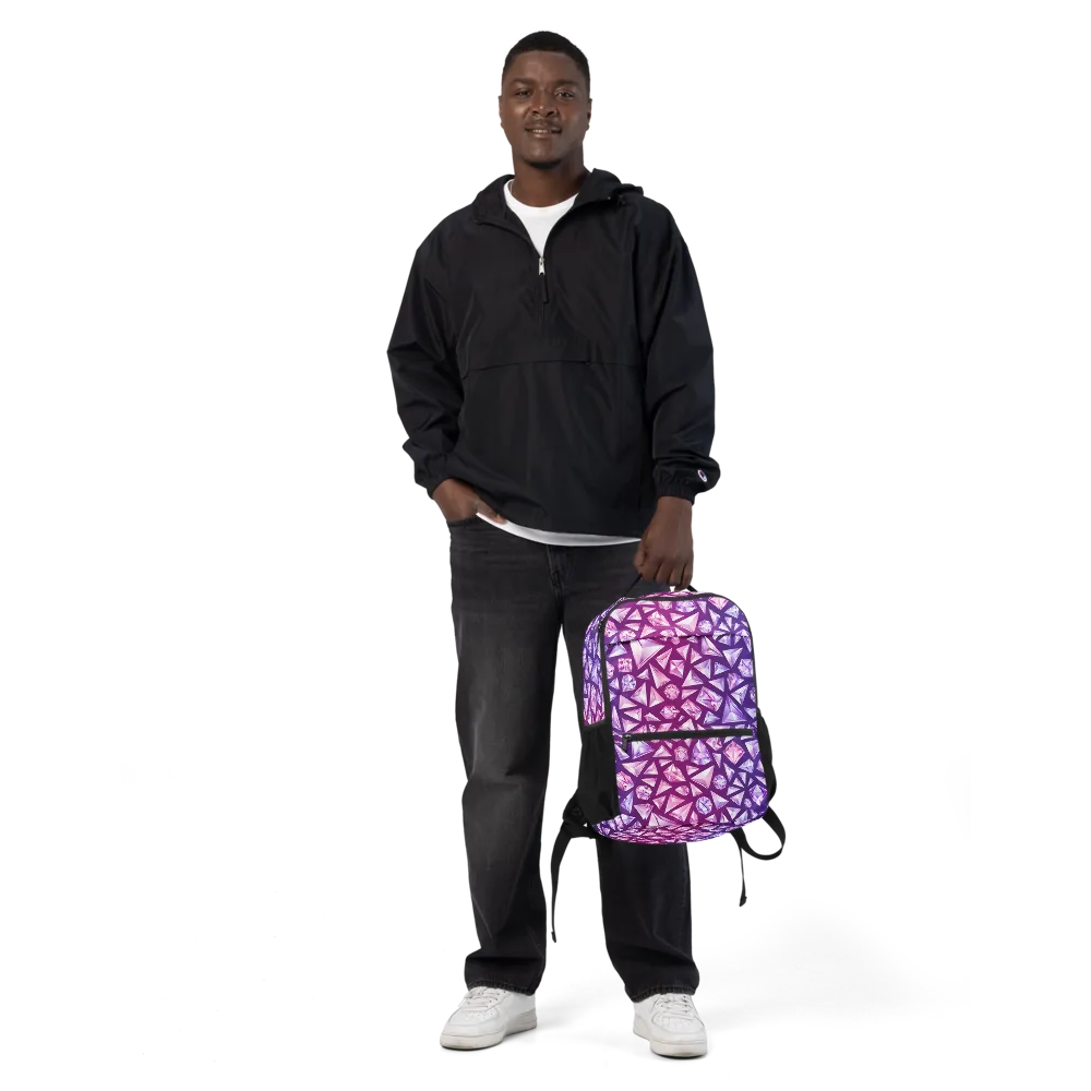 Pink Crystal Static on Utility Backpack — Front