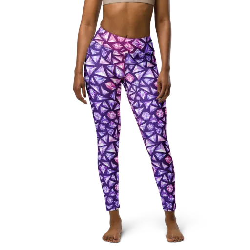 Pink Crystal Static on a Yoga Leggings