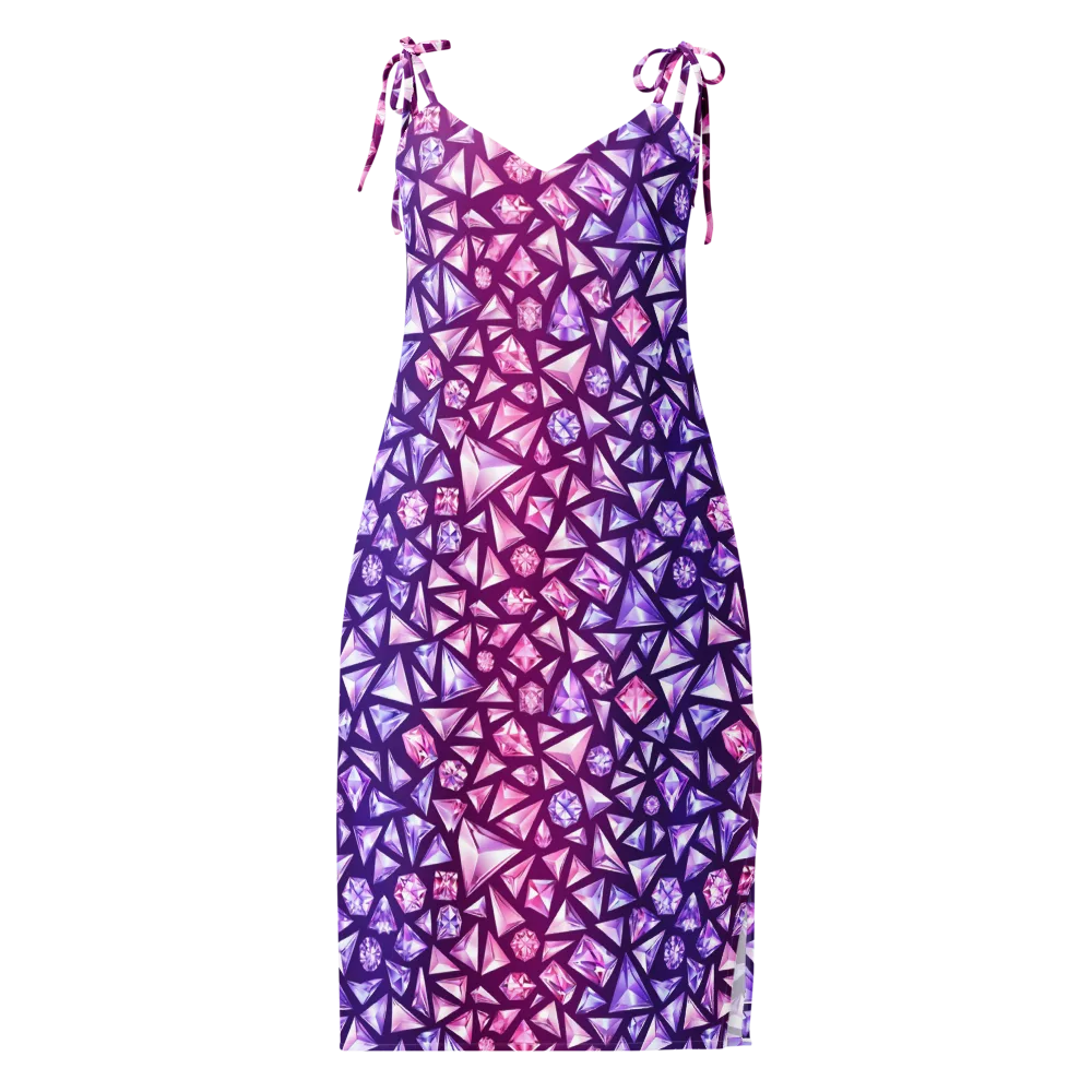 Pink Crystal Static on Slip Dress — Front