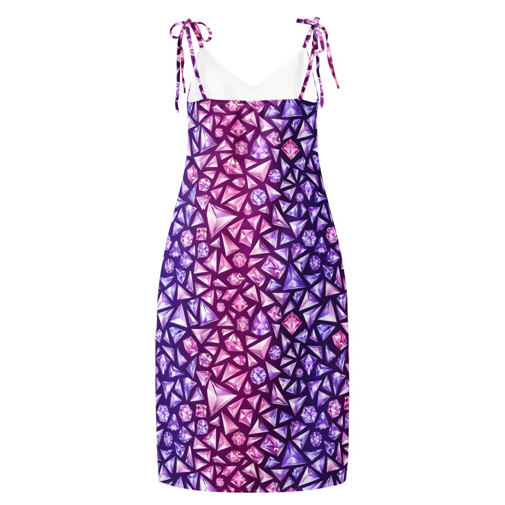 Pink Crystal Static on Slip Dress — Back