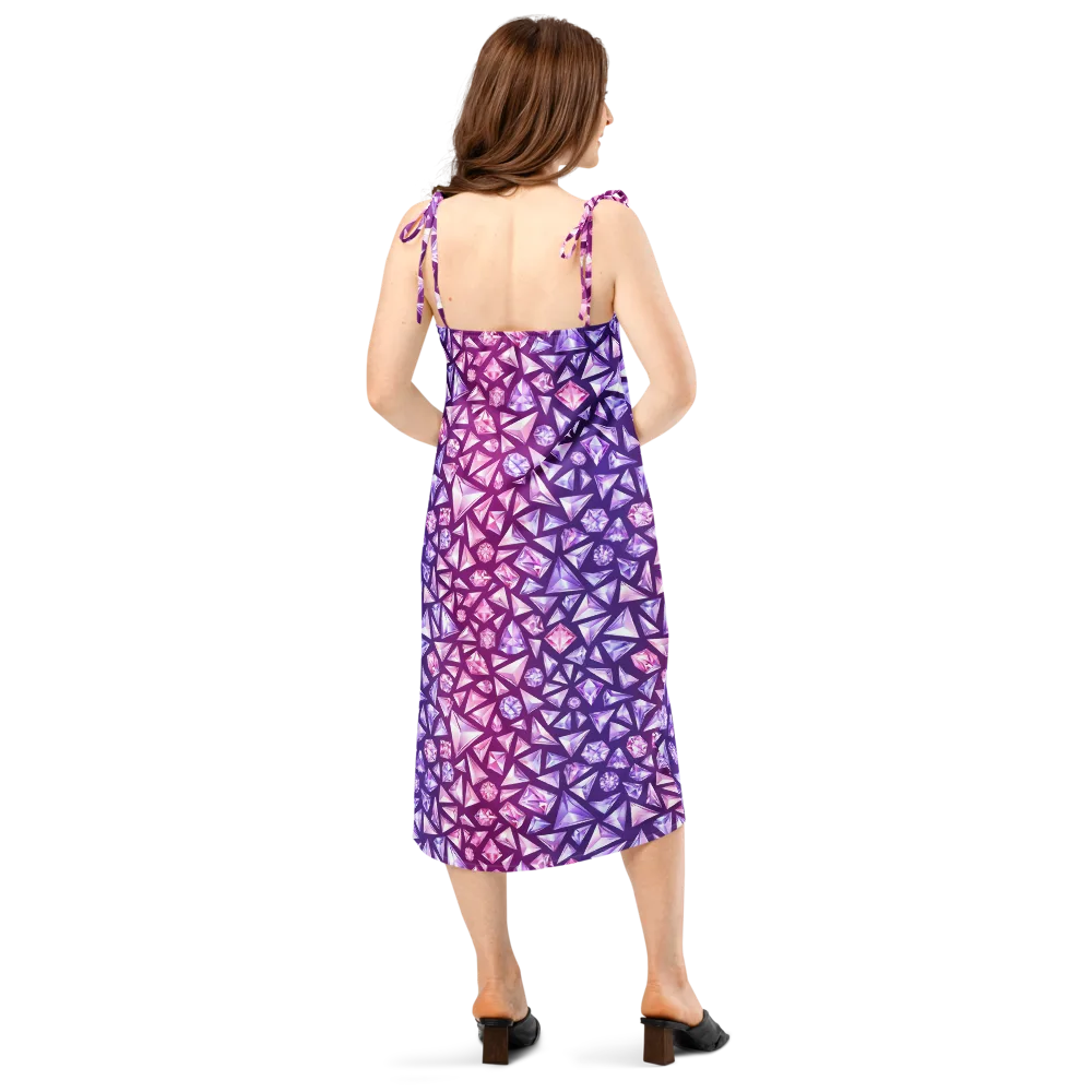 Pink Crystal Static on Slip Dress — Back