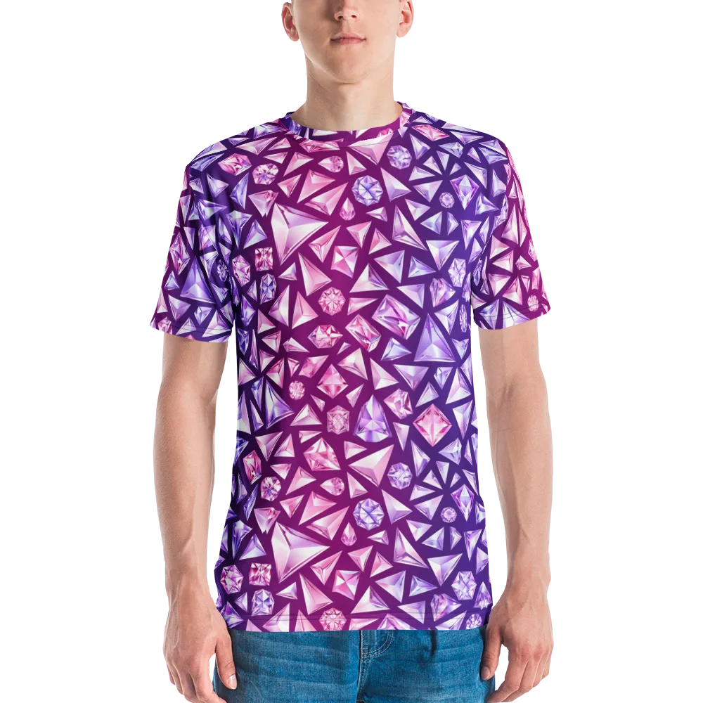 Pink Crystal Static on Men's Crew Neck T-Shirt — Front