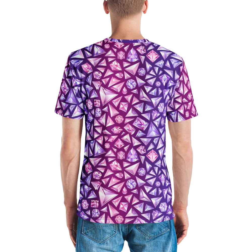 Pink Crystal Static on Men's Crew Neck T-Shirt — Back