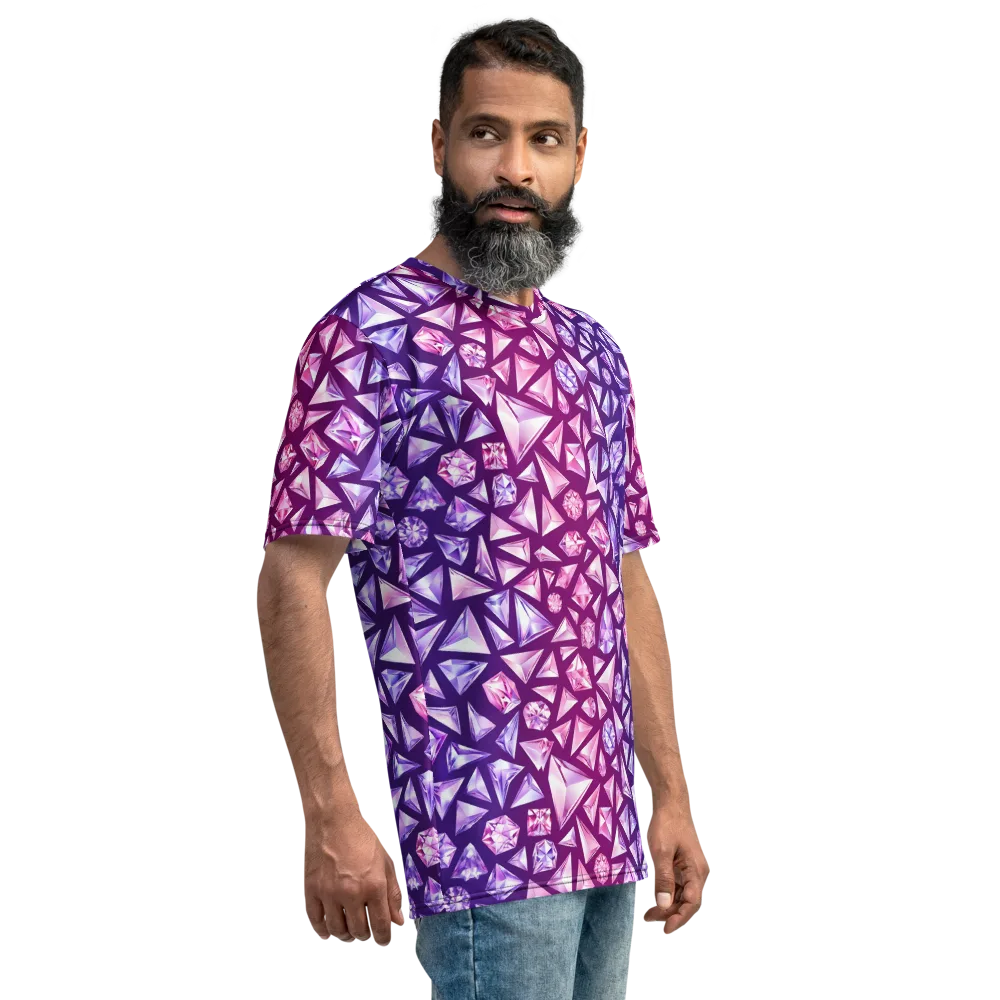 Pink Crystal Static on Men's Crew Neck T-Shirt — Right