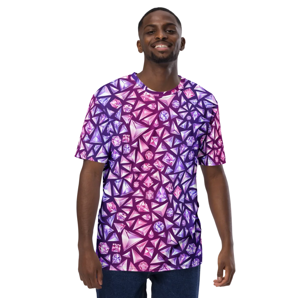 Pink Crystal Static on Men's Crew Neck T-Shirt — Front