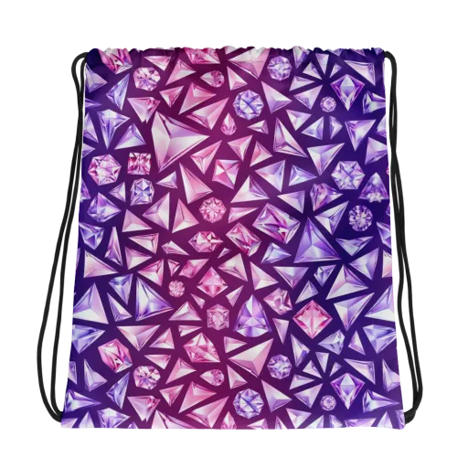 Pink Crystal Static on a Drawstring Bag