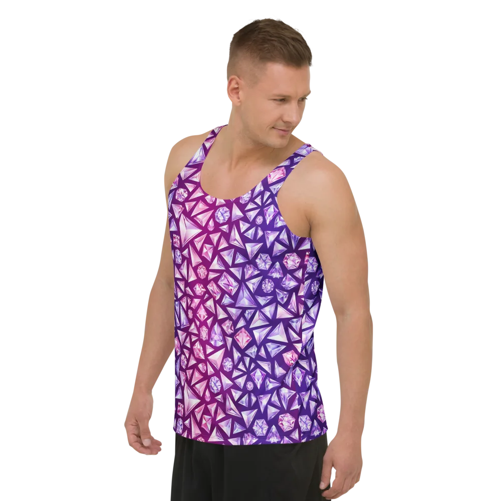 Pink Crystal Static on Men's Tank Top — Left Front