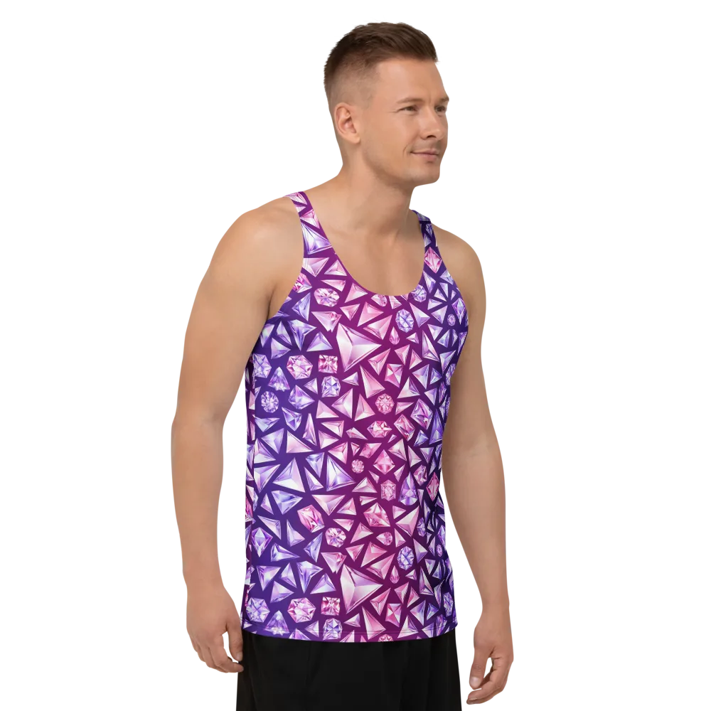 Pink Crystal Static on Men's Tank Top — Right Front