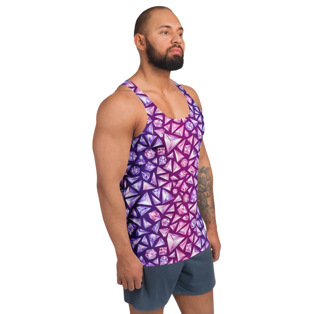 Pink Crystal Static on Men's Tank Top — Right Front
