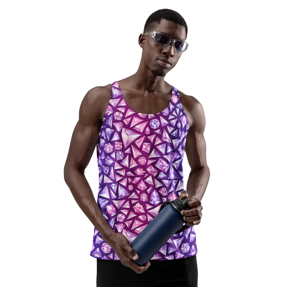 Pink Crystal Static on Men's Tank Top — Front