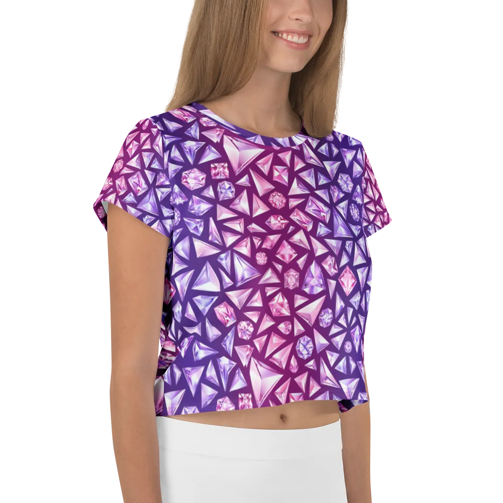 Pink Crystal Static on Crop Tee — Right