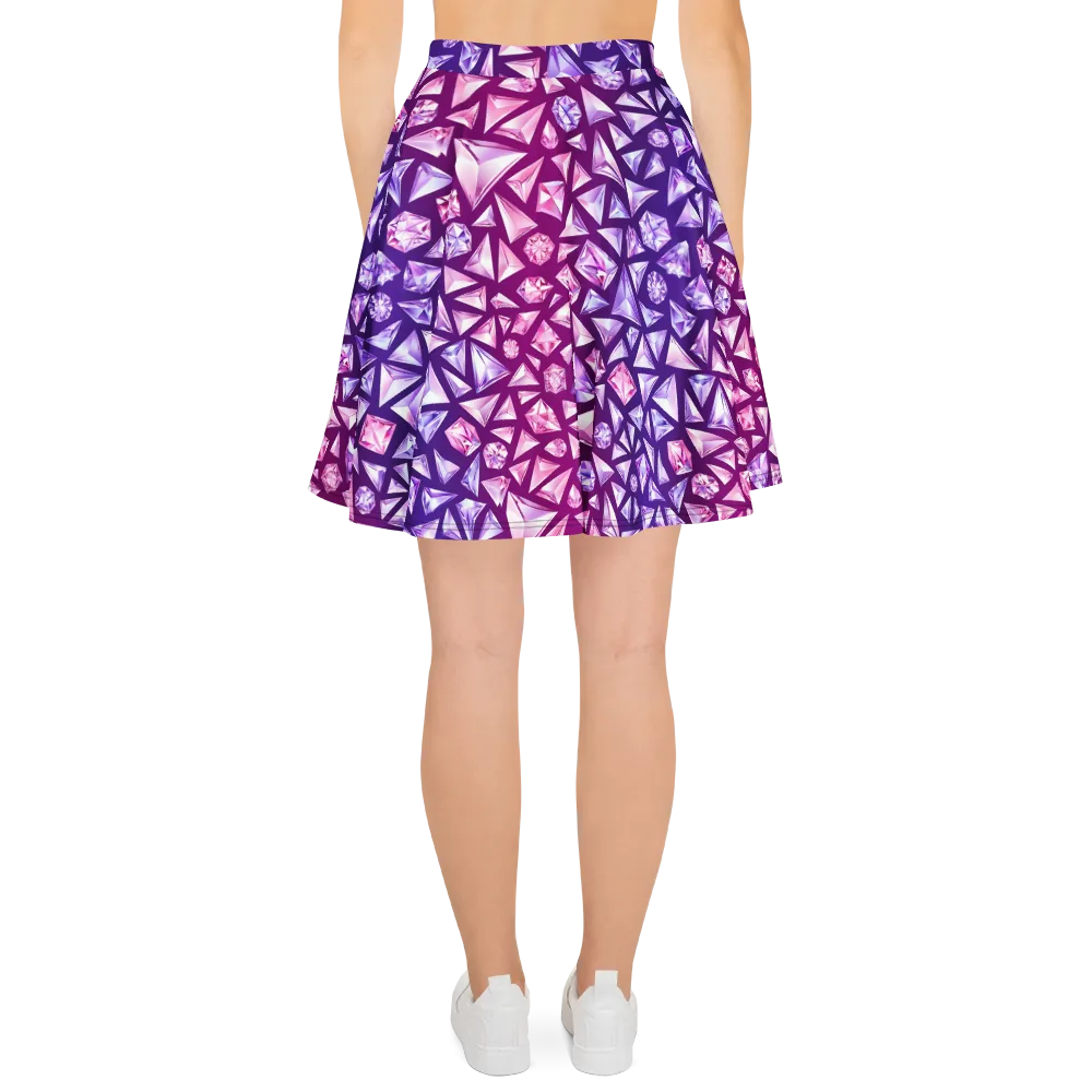 Pink Crystal Static on Skater Skirt — Back