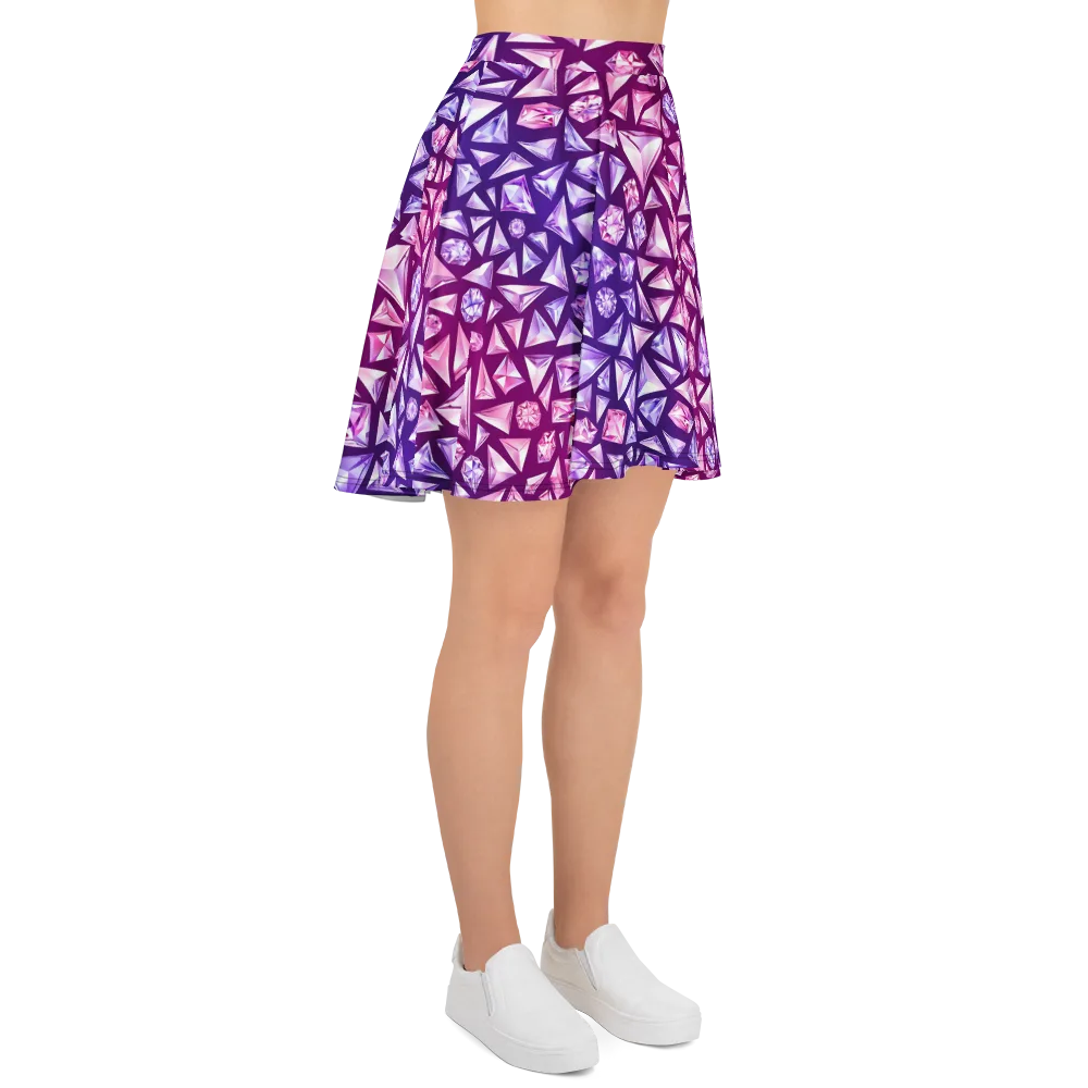 Pink Crystal Static on Skater Skirt — Right