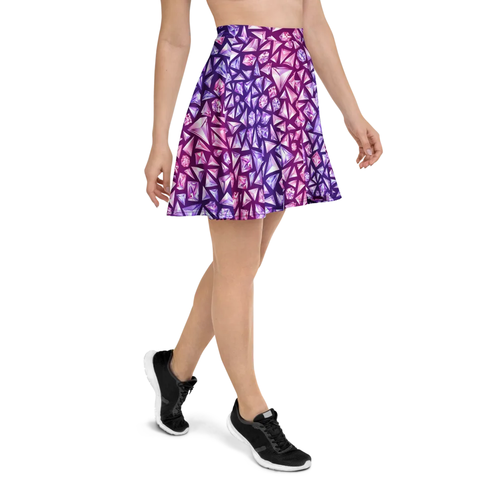 Pink Crystal Static on Skater Skirt — Right